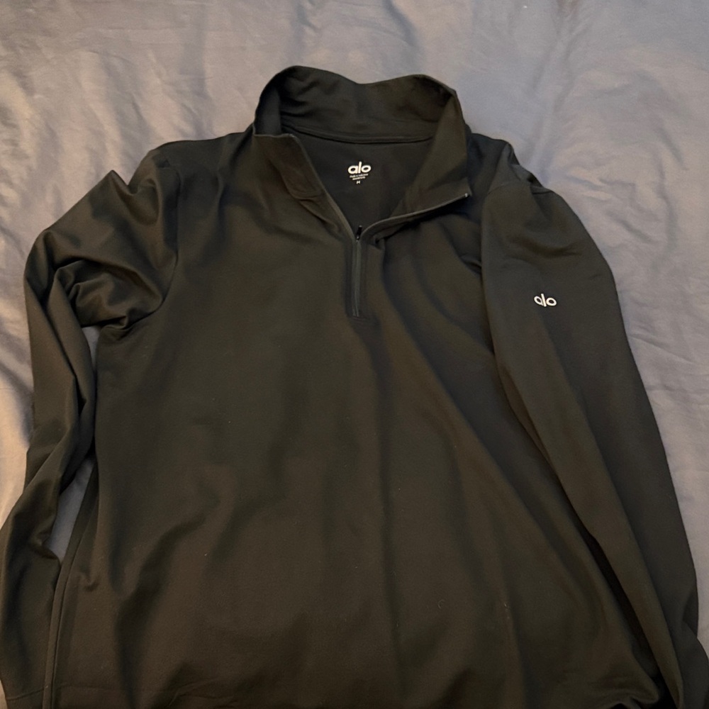 Men’s Alo Conquer 1/4 Zip Reform Long Sleeve in Black / Medium